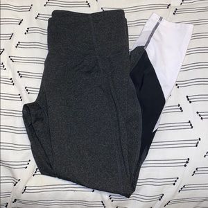 Black/White Color-Blocked Leggings